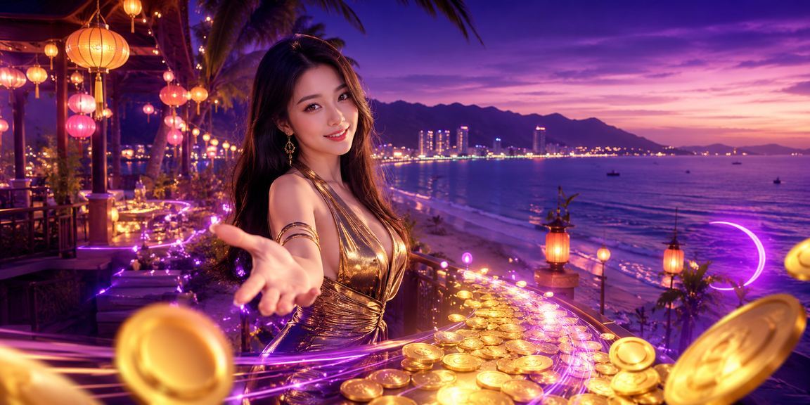 Khung cảnh Đà Nẵng về đêm với người dùng kiểm tra tài khoản giao dịch tài chính trực tuyến