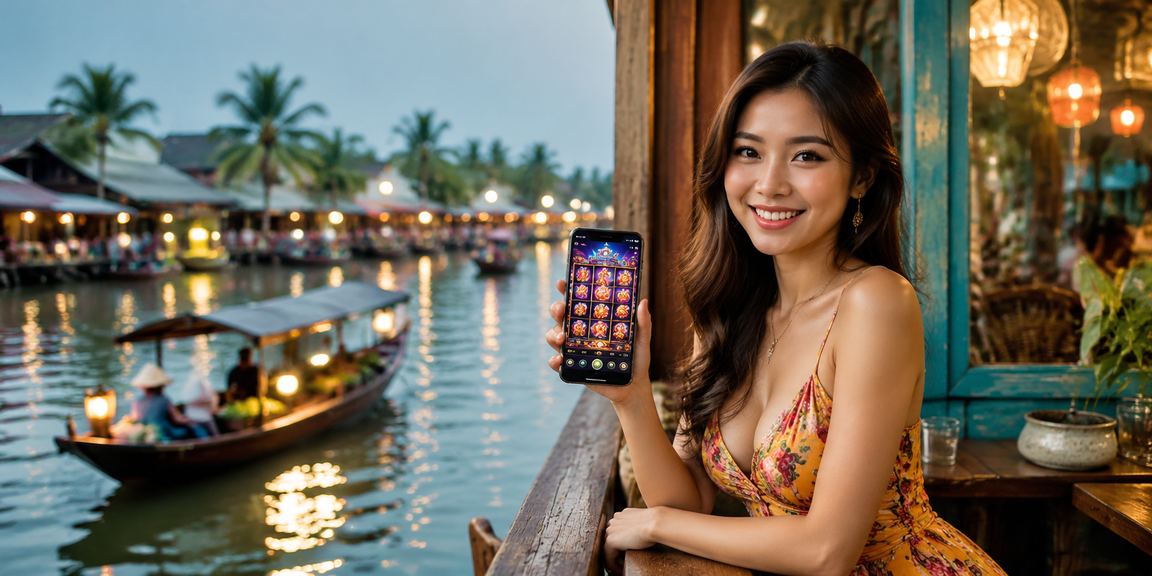 Người chơi thư giãn bên ly cà phê vùng Mekong trong khi trải nghiệm slots trên điện thoại